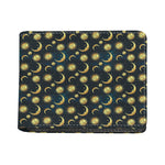 Vintage Moon And Sun Pattern Print Bifold Wallet
