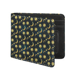 Vintage Moon And Sun Pattern Print Bifold Wallet