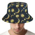 Vintage Moon And Sun Pattern Print Bucket Hat