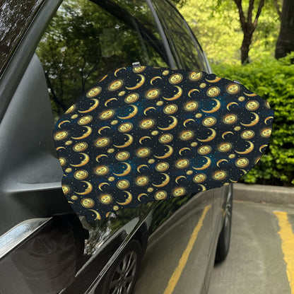 Vintage Moon And Sun Pattern Print Car Side Mirror Covers