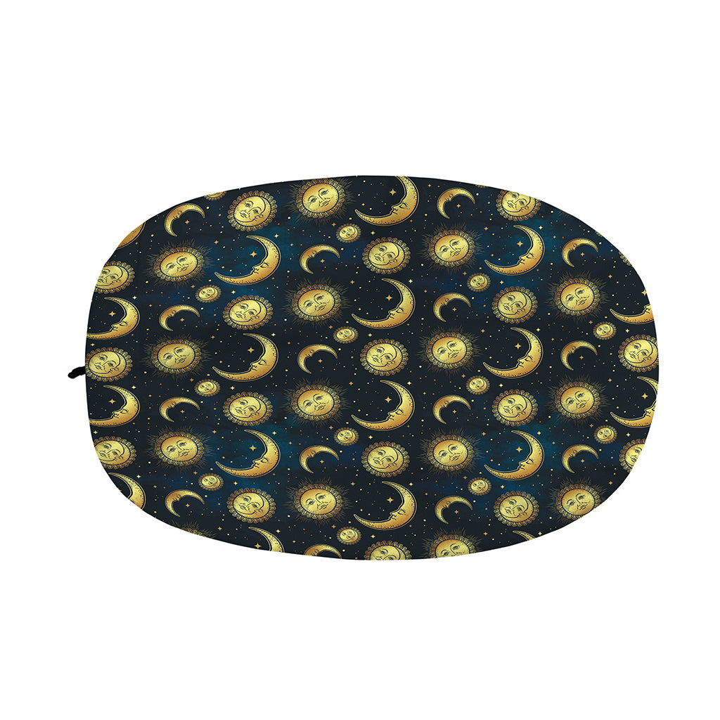 Vintage Moon And Sun Pattern Print Car Side Mirror Covers