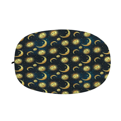 Vintage Moon And Sun Pattern Print Car Side Mirror Covers