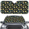 Vintage Moon And Sun Pattern Print Car Windshield Sun Shade