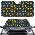 Vintage Moon And Sun Pattern Print Car Windshield Sun Shade