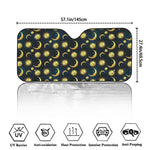 Vintage Moon And Sun Pattern Print Car Windshield Sun Shade