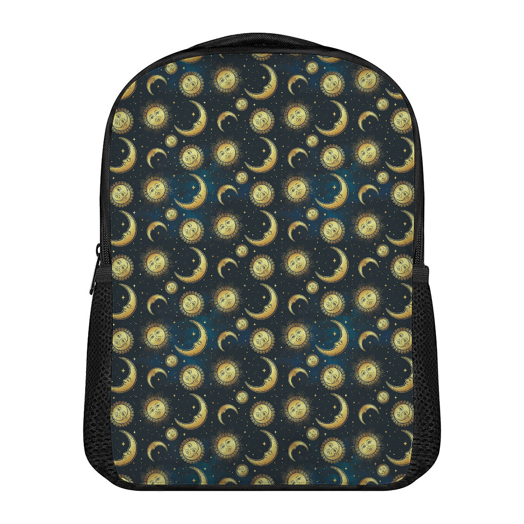 Vintage Moon And Sun Pattern Print Casual Backpack