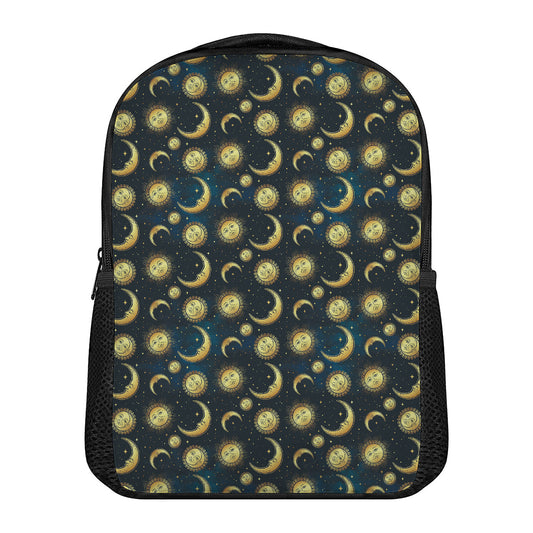 Vintage Moon And Sun Pattern Print Casual Backpack