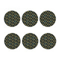 Vintage Moon And Sun Pattern Print Coaster Set
