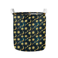 Vintage Moon And Sun Pattern Print Collapsible Laundry Basket