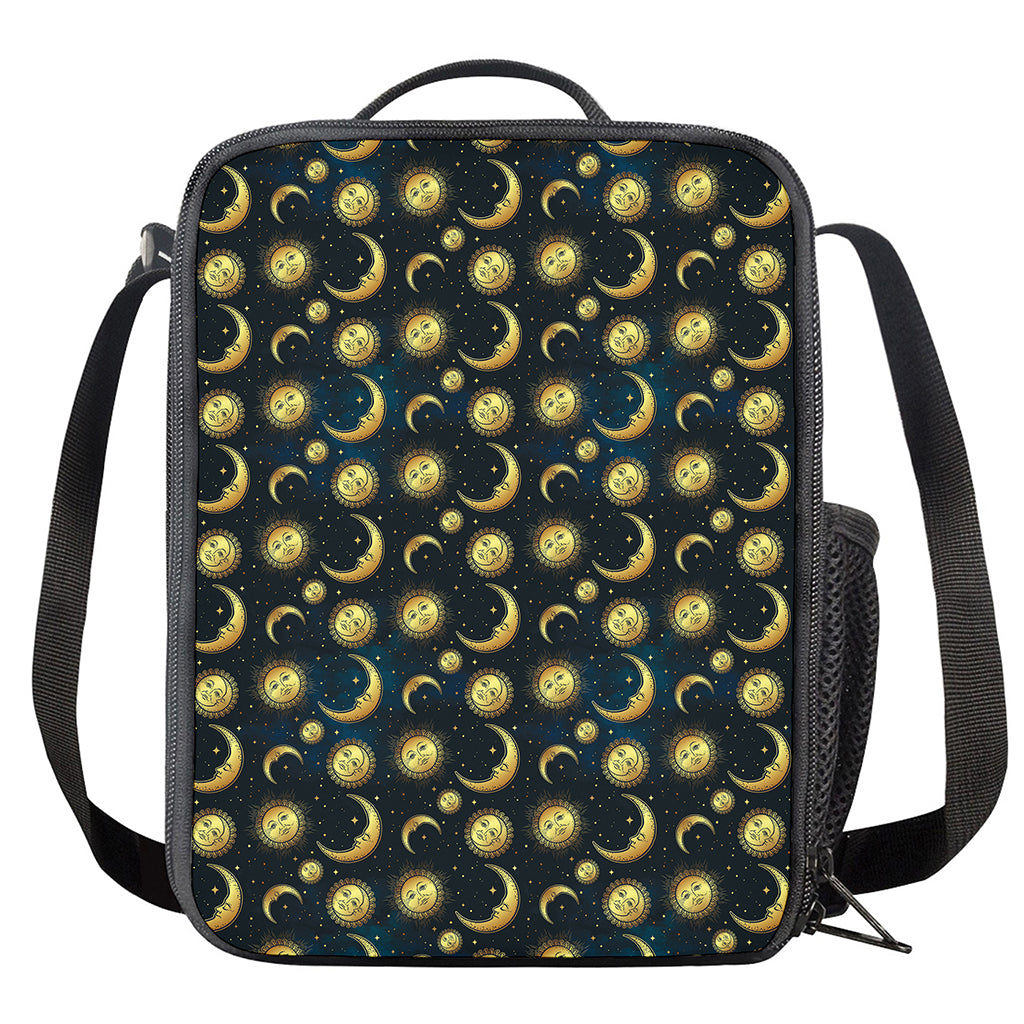 Vintage Moon And Sun Pattern Print Crossbody Lunch Bag