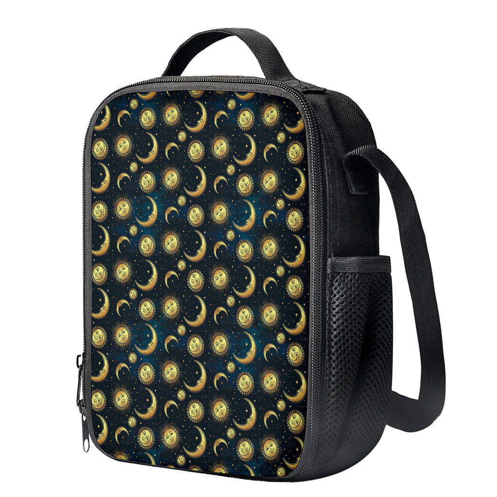 Vintage Moon And Sun Pattern Print Crossbody Lunch Bag