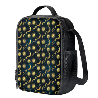 Vintage Moon And Sun Pattern Print Crossbody Lunch Bag