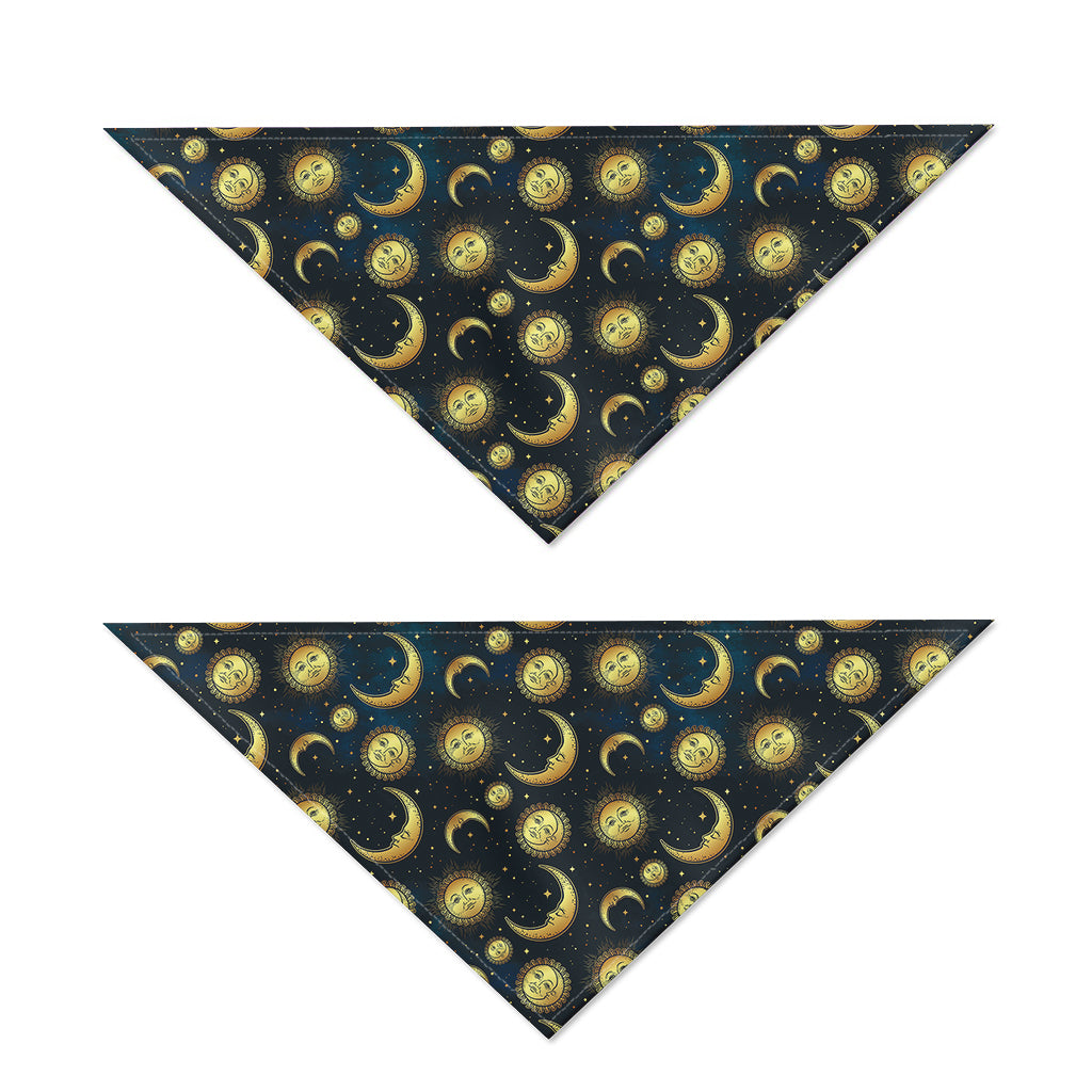 Vintage Moon And Sun Pattern Print Dog Bandana