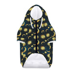 Vintage Moon And Sun Pattern Print Dog Zip Up Hoodie