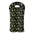 Vintage Moon And Sun Pattern Print Double Neoprene Wine Tote