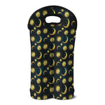 Vintage Moon And Sun Pattern Print Double Neoprene Wine Tote