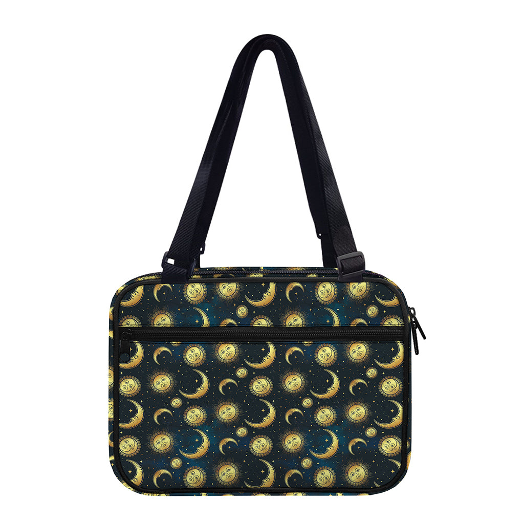 Vintage Moon And Sun Pattern Print Double Strap Bible Bag