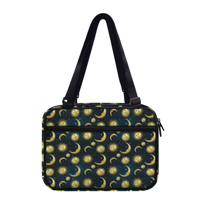 Vintage Moon And Sun Pattern Print Double Strap Bible Bag