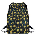 Vintage Moon And Sun Pattern Print Drawstring Backpack
