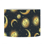Vintage Moon And Sun Pattern Print Drum Lamp Shade