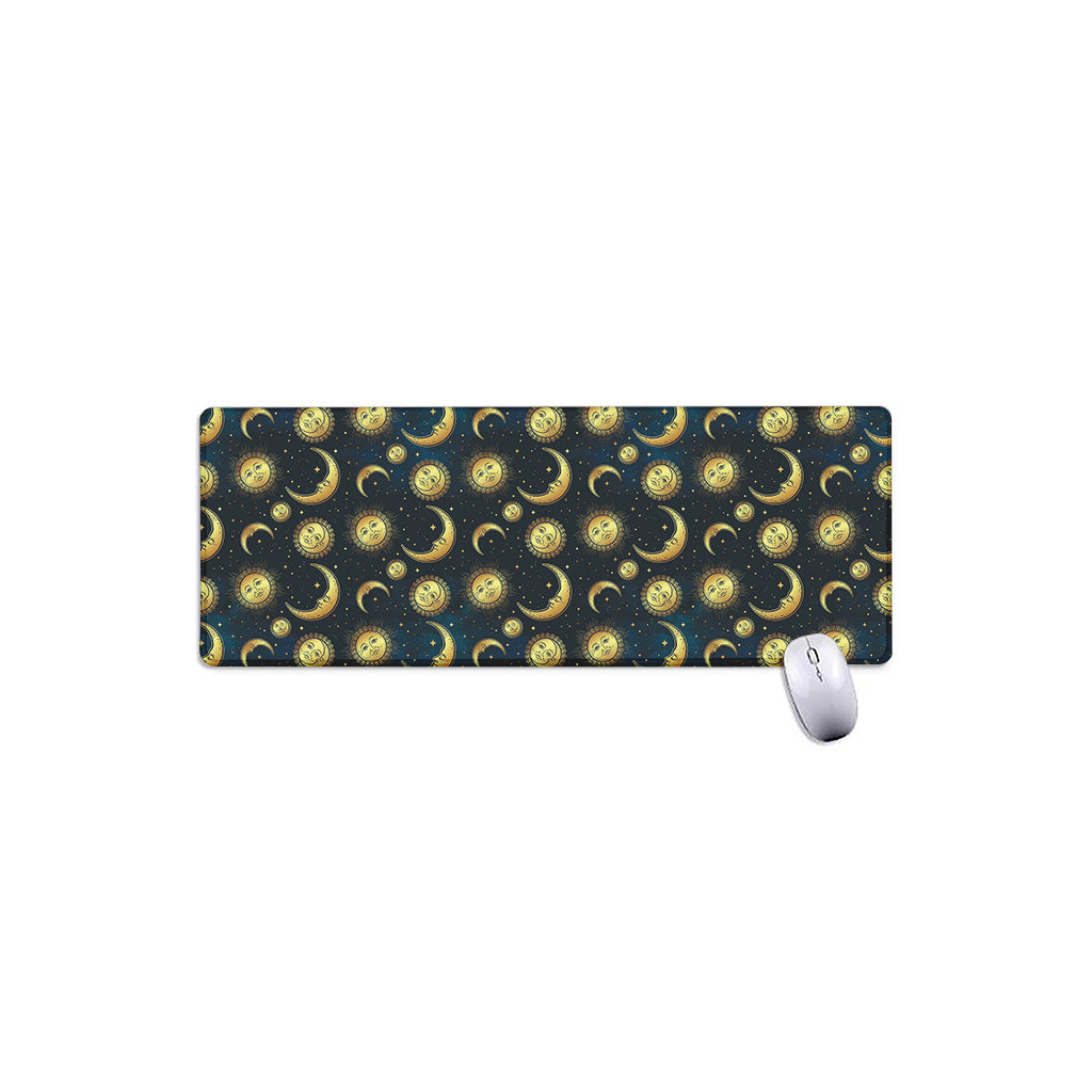 Vintage Moon And Sun Pattern Print Extended Mouse Pad
