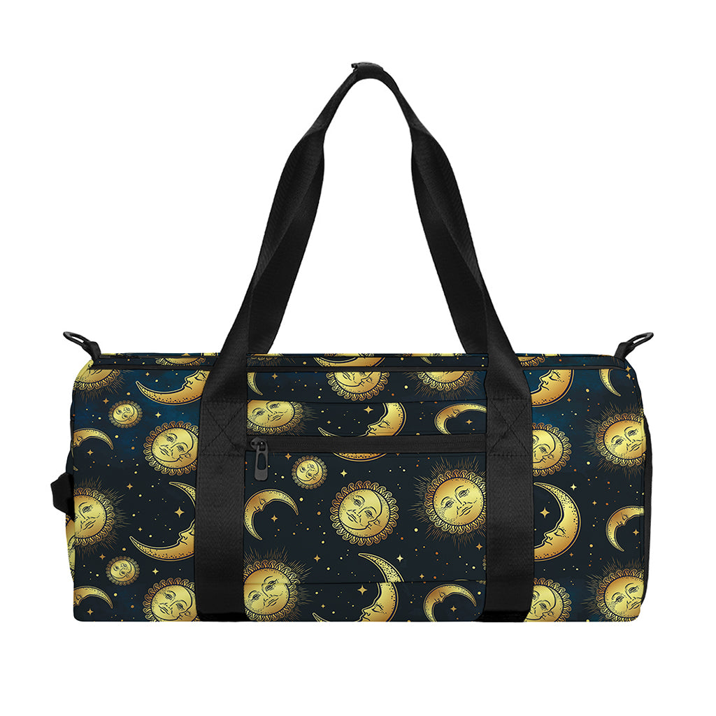 Vintage Moon And Sun Pattern Print Gym Bag