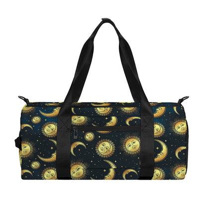 Vintage Moon And Sun Pattern Print Gym Bag