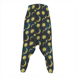 Vintage Moon And Sun Pattern Print Hammer Pants