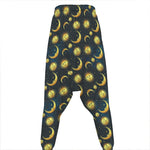 Vintage Moon And Sun Pattern Print Hammer Pants