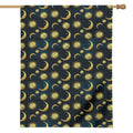 Vintage Moon And Sun Pattern Print House Flag