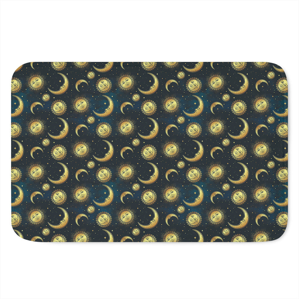 Vintage Moon And Sun Pattern Print Indoor Door Mat