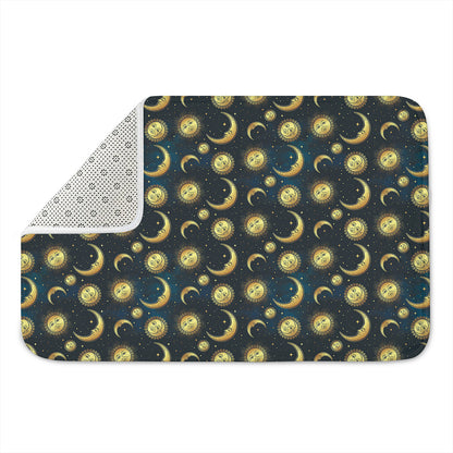 Vintage Moon And Sun Pattern Print Indoor Door Mat