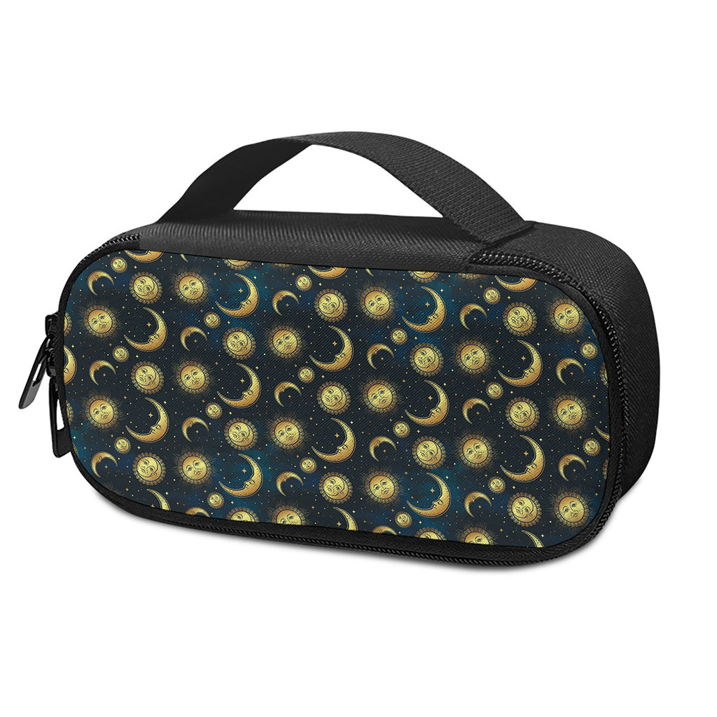 Vintage Moon And Sun Pattern Print Insulin Cooler Travel Case