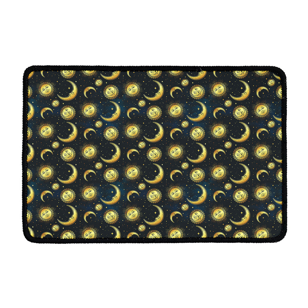 Vintage Moon And Sun Pattern Print Kitchen Mat