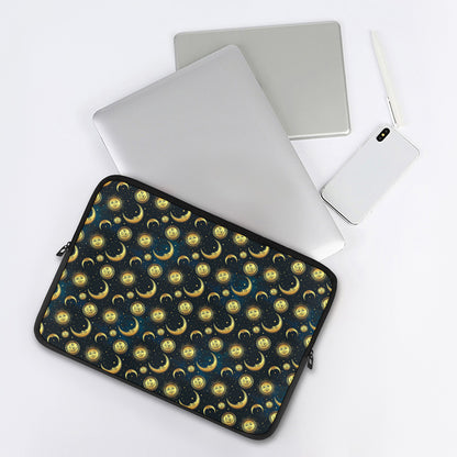 Vintage Moon And Sun Pattern Print Laptop Sleeve