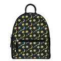 Vintage Moon And Sun Pattern Print Leather Backpack