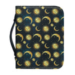 Vintage Moon And Sun Pattern Print Leather Bible Cover