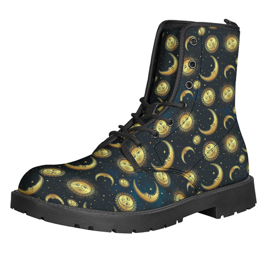 Vintage Moon And Sun Pattern Print Backpack