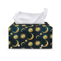 Vintage Moon And Sun Pattern Print Leather Tissue Box Cover
