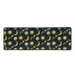 Vintage Moon And Sun Pattern Print Long Kitchen Mat