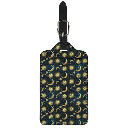 Vintage Moon And Sun Pattern Print Luggage Tag