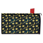 Vintage Moon And Sun Pattern Print Mailbox Cover