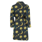Vintage Moon And Sun Pattern Print Men's Bathrobe