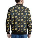 Vintage Moon And Sun Pattern Print Men's Bomber Jacket