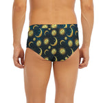 Vintage Moon And Sun Pattern Print Men's Briefs