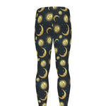 Vintage Moon And Sun Pattern Print Men's leggings