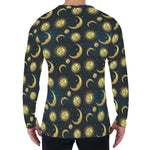 Vintage Moon And Sun Pattern Print Men's Long Sleeve T-Shirt