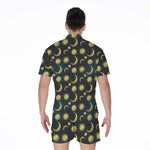 Vintage Moon And Sun Pattern Print Men's Rompers