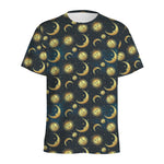 Vintage Moon And Sun Pattern Print Men's Sports T-Shirt