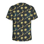 Vintage Moon And Sun Pattern Print Men's Sports T-Shirt